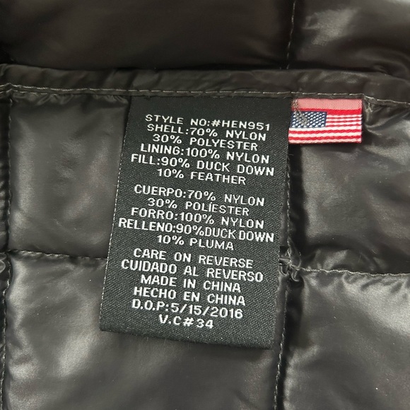 Hawke Co. Mens Duck Down Puffer Vest Gray Small Full Zip Pockets - Picture 4 of 9